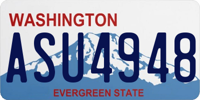 WA license plate ASU4948