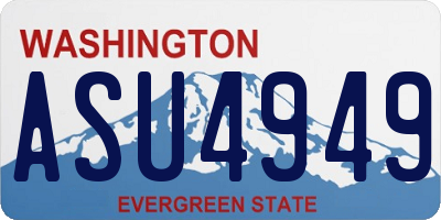 WA license plate ASU4949