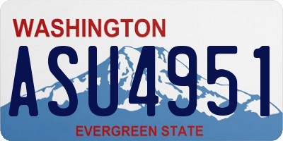 WA license plate ASU4951