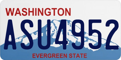 WA license plate ASU4952