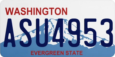 WA license plate ASU4953