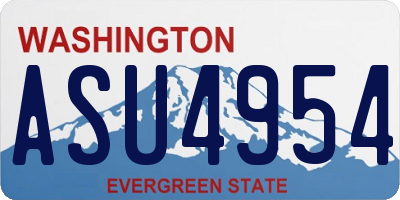 WA license plate ASU4954