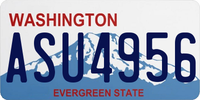 WA license plate ASU4956