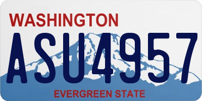 WA license plate ASU4957