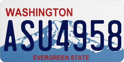 WA license plate ASU4958