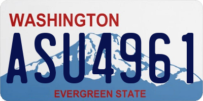 WA license plate ASU4961