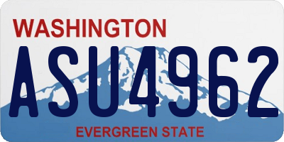 WA license plate ASU4962
