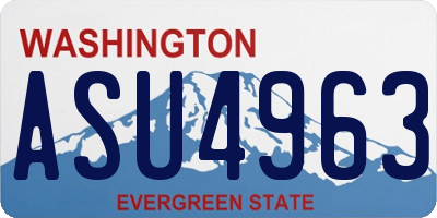 WA license plate ASU4963