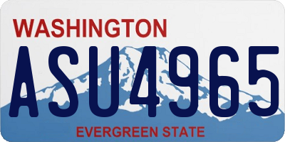 WA license plate ASU4965
