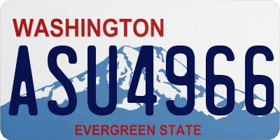WA license plate ASU4966