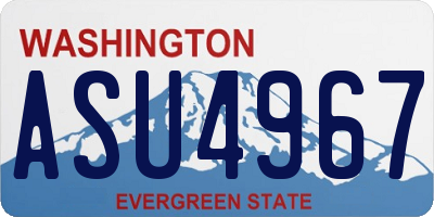 WA license plate ASU4967