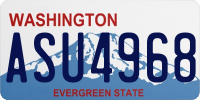 WA license plate ASU4968