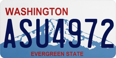 WA license plate ASU4972