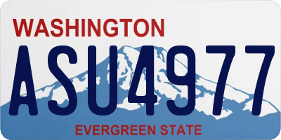 WA license plate ASU4977