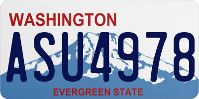 WA license plate ASU4978