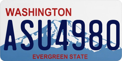 WA license plate ASU4980
