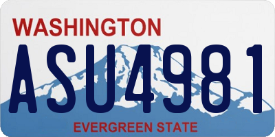WA license plate ASU4981