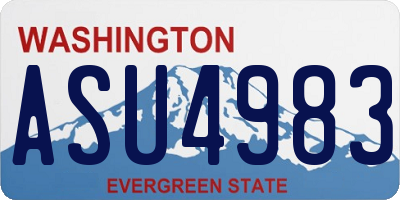 WA license plate ASU4983