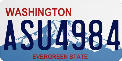 WA license plate ASU4984