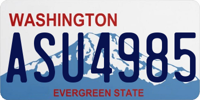 WA license plate ASU4985
