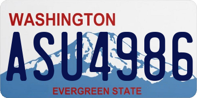 WA license plate ASU4986
