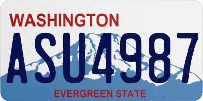 WA license plate ASU4987