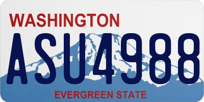 WA license plate ASU4988