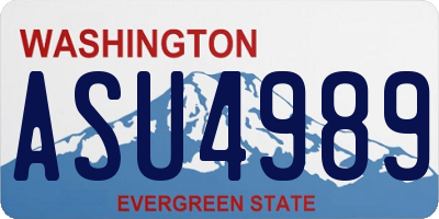 WA license plate ASU4989