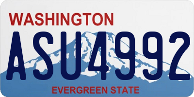 WA license plate ASU4992