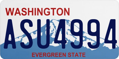 WA license plate ASU4994