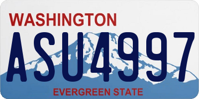 WA license plate ASU4997