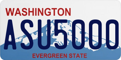 WA license plate ASU5000