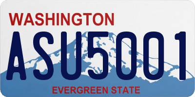 WA license plate ASU5001