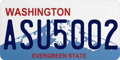 WA license plate ASU5002