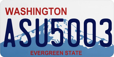 WA license plate ASU5003