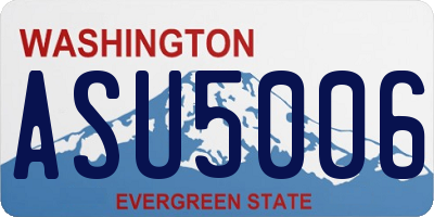 WA license plate ASU5006
