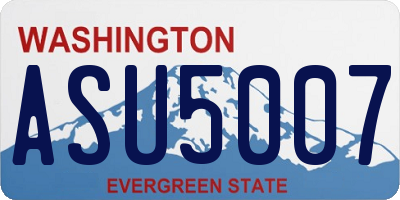 WA license plate ASU5007