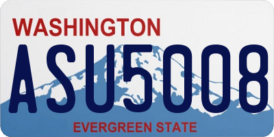 WA license plate ASU5008