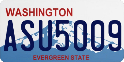 WA license plate ASU5009
