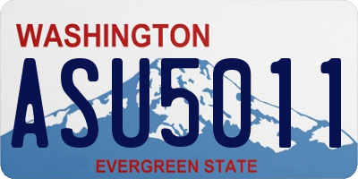 WA license plate ASU5011