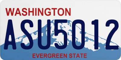 WA license plate ASU5012