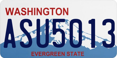 WA license plate ASU5013