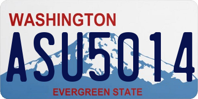 WA license plate ASU5014