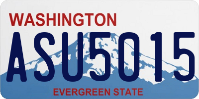 WA license plate ASU5015