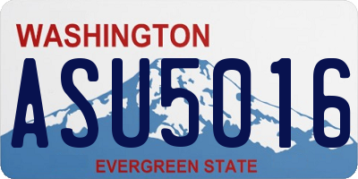 WA license plate ASU5016