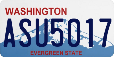 WA license plate ASU5017