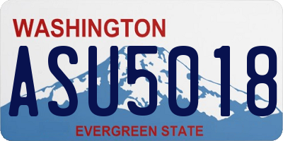 WA license plate ASU5018