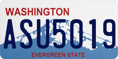 WA license plate ASU5019