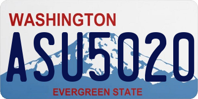 WA license plate ASU5020