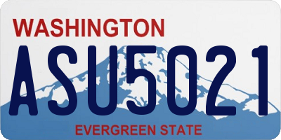 WA license plate ASU5021